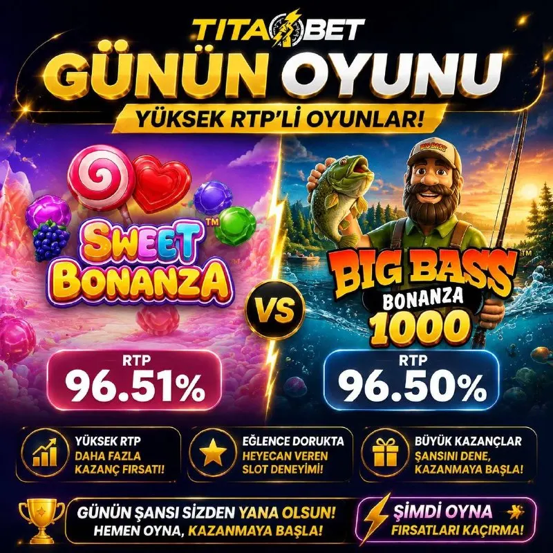 Titabet Telegram: 🎰YÜKSEK RTP’Lİ OYUNLAR SENİ BEKLİYOR! 🎰 💎Sweet Bonanza 🍬🍭🍬 💎Big Bass Bonanza…
