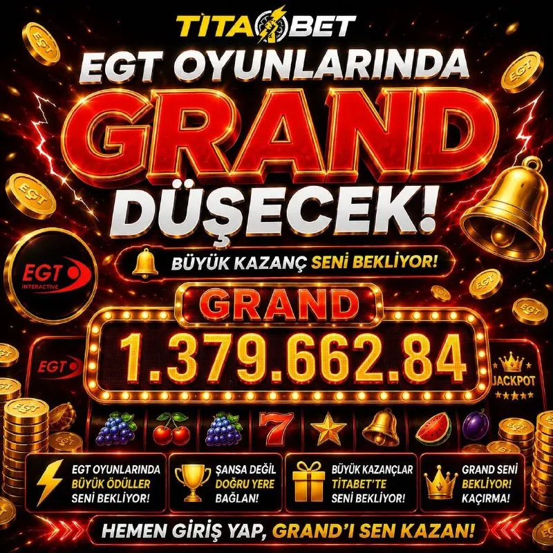 Titabet Telegram: 🚨GRAND İÇİN GERİ SAYIM! 🚨 🎰EGT oyunlarında dev ödül zamanı yaklaşıyor!…