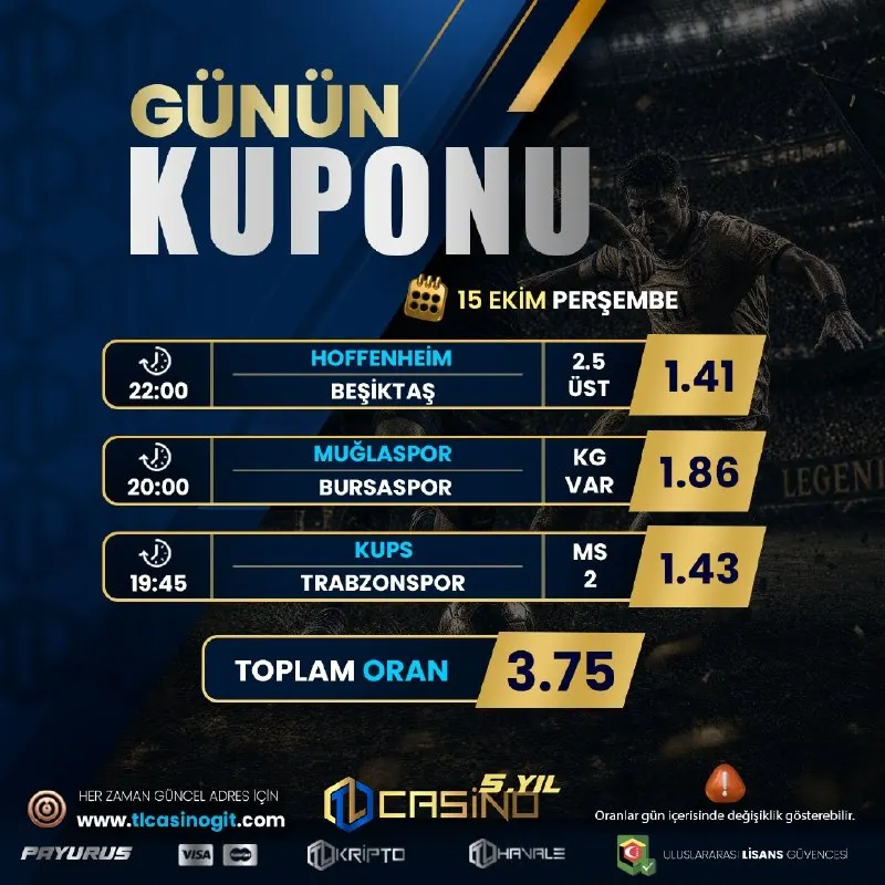 TLCasino Telegram: #tlcasino İle Şanslı Günün Kuponu 🏳️ 🔤3️⃣0️⃣0️⃣ Hoş Geldin Yatırım Bonusu 🏳️…
