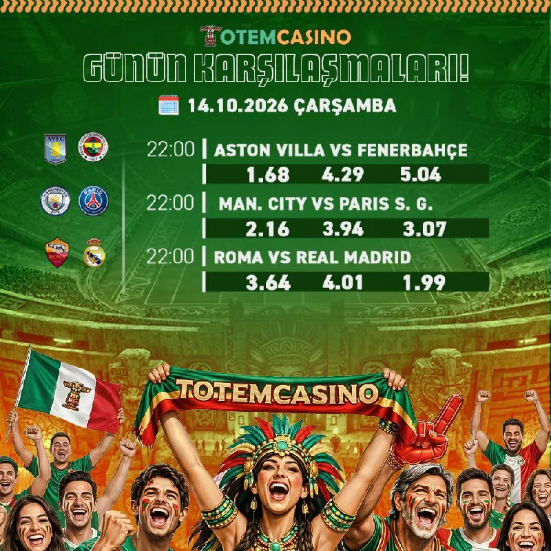 Totem Casino Telegram: 💎💎💎💎💎💎💎💎💎💎 ⚽️ Totem Casino'da Günün Karşılaşmaları.💎 💰| Fenerbahçe 😂 Aston…