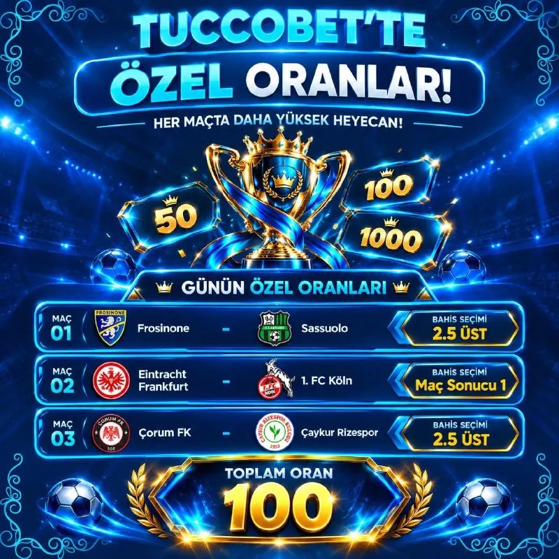 Tuccobet Telegram: ⚽️ #TUCCOBET ÖZEL ORAN YAYINDA! Frosinone - Sassuolo ▶️ 2.5 Üst Eintracht…