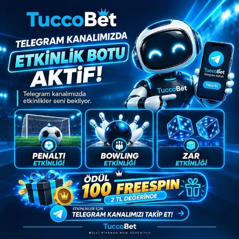Tuccobet Telegram: 🔥 ŞANSLI OLAN DEĞİL HIZLI OLAN KAZANIR! 🎁 2₺ DEĞERİNDE 100 FREESPİN KAZANMA…