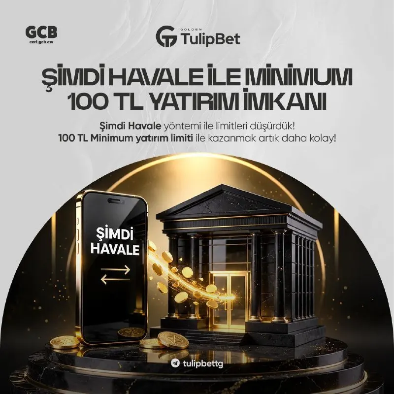 Tulipbet Telegram: 💳 Şimdi Havale yöntemi ile yatırım limitlerini tamamen düşürdük! ⚡ Minimum 100…