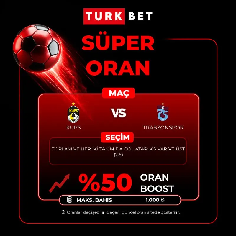 Türkbet Telegram: 💰 SÜPER ORAN KONFERANS LİGİ ÖZEL 💰 🧿 Turkbet’te seçili maçlarda harika oran…