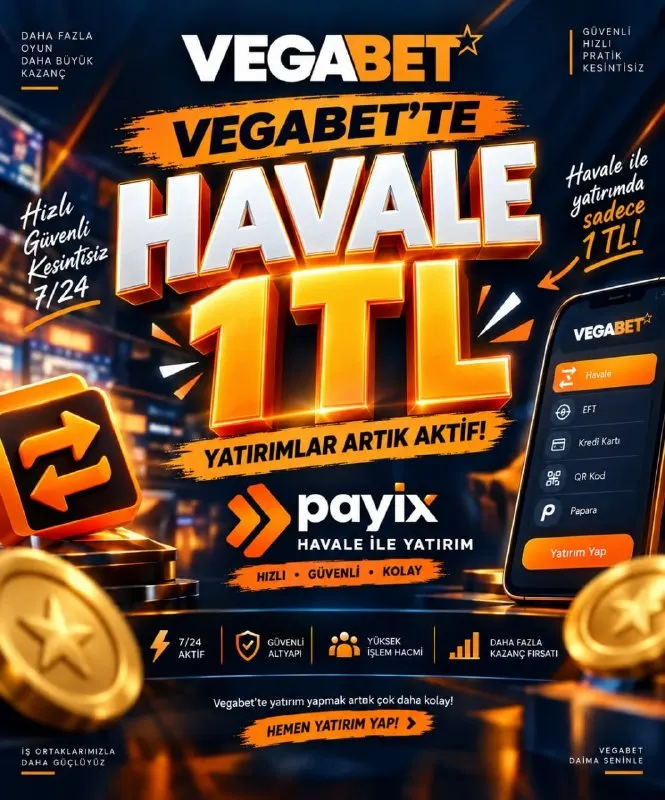 Vegabet Telegram: 📢VEGABET'TE HAVALE 1 TL🪙 🟥🟥🟥🟥 Yanlış duymadınız! 🏦🔤🔤🔤🔤🔤🔤 🔤 🔤🔤…
