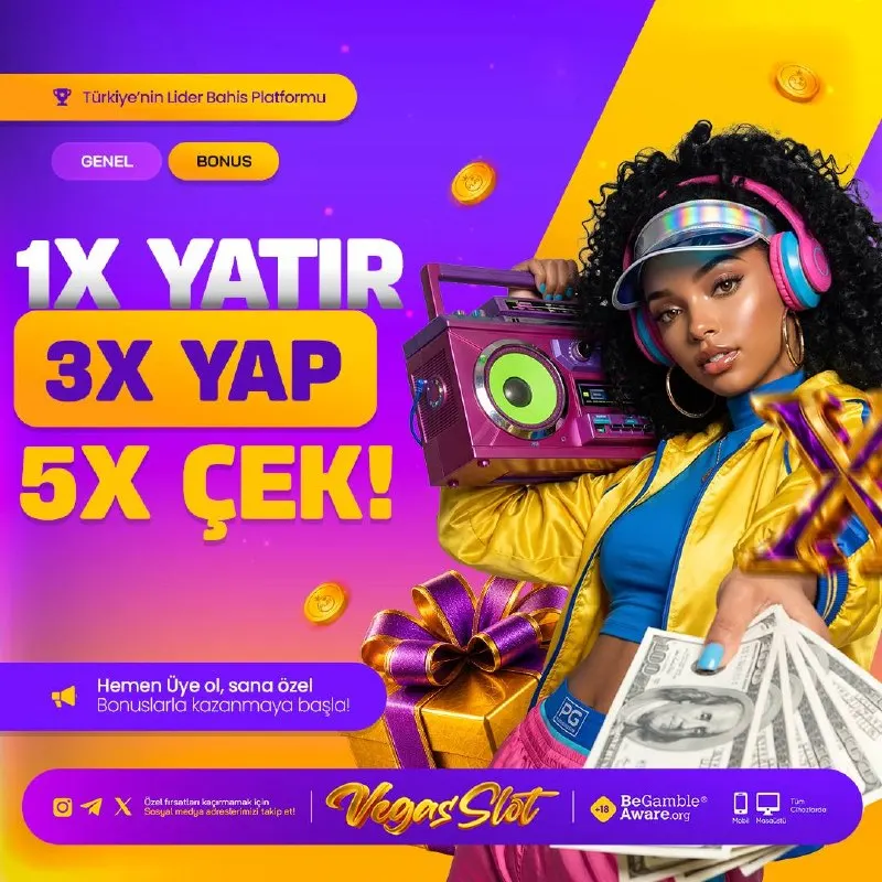 Vegasslot Telegram: 🎲 1X YATIR, 3X YAP, 5X ÇEK! ✨ Sen bakiyeni 3'e katla, üstünü biz 5'e…