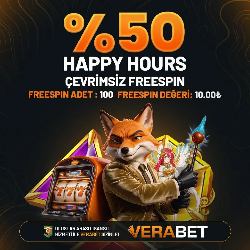 Verabet Telegram: 🎰 BUGÜNE ÖZEL %50 ÇEVRİMSİZ FREESPIN! Bugün yapacağın 2000₺ yatırıma 1.000₺…