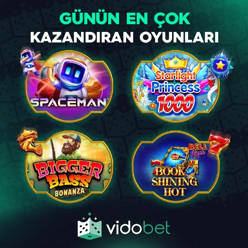 Vidobet Telegram: GÜNÜN EN ÇOK KAZANDIRAN SLOTLARI VİDOBET'TE! 🎰 👨🚀 Spaceman 👸 Starlight…
