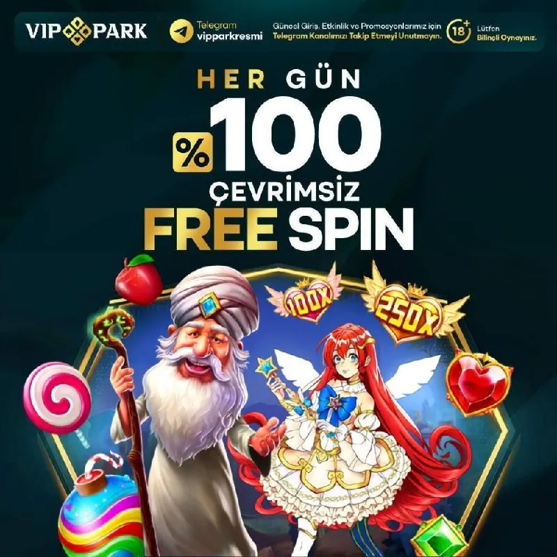 Vippark Telegram: 👑 Vippark’ta her güne özel %100 çevrimsiz free spin! 🎁 Günlük Free Spin 💎…