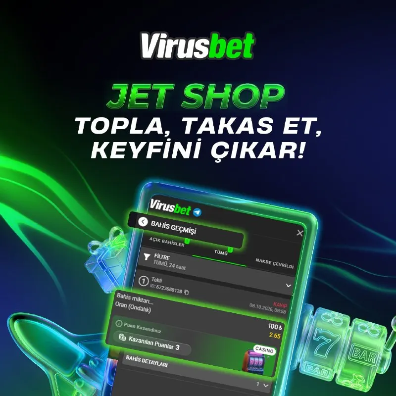 Virüsbet Telegram: ✅ VİRUSBET Türkiye’de Yeni Fırsat: JET SHOP!✈️ ✈️ JET SHOP’ta puanları topla 🔥…