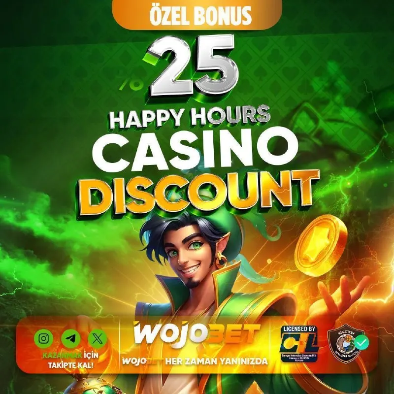 Wojobet Telegram: 🔤🔤🔤🔤🔤🔤🔤 🎉 %25 Happy Casino Discount Başladı! 🎉 ⏰ Sadece Cuma günü geçerli bu…