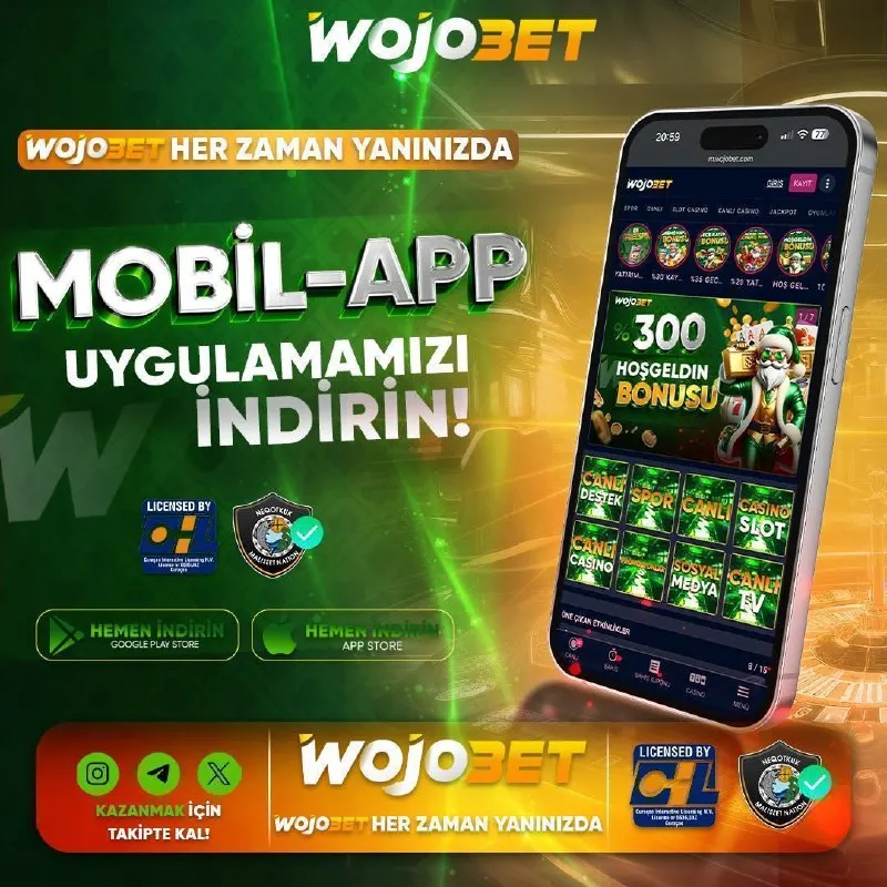 Wojobet Telegram: 🚨 MOBİL APP İLE 7/24 KESİNTİSİZ ERİŞİM! 🚨 💟 Hızlı Giriş – Beklemek Yok! 💟 Doya…