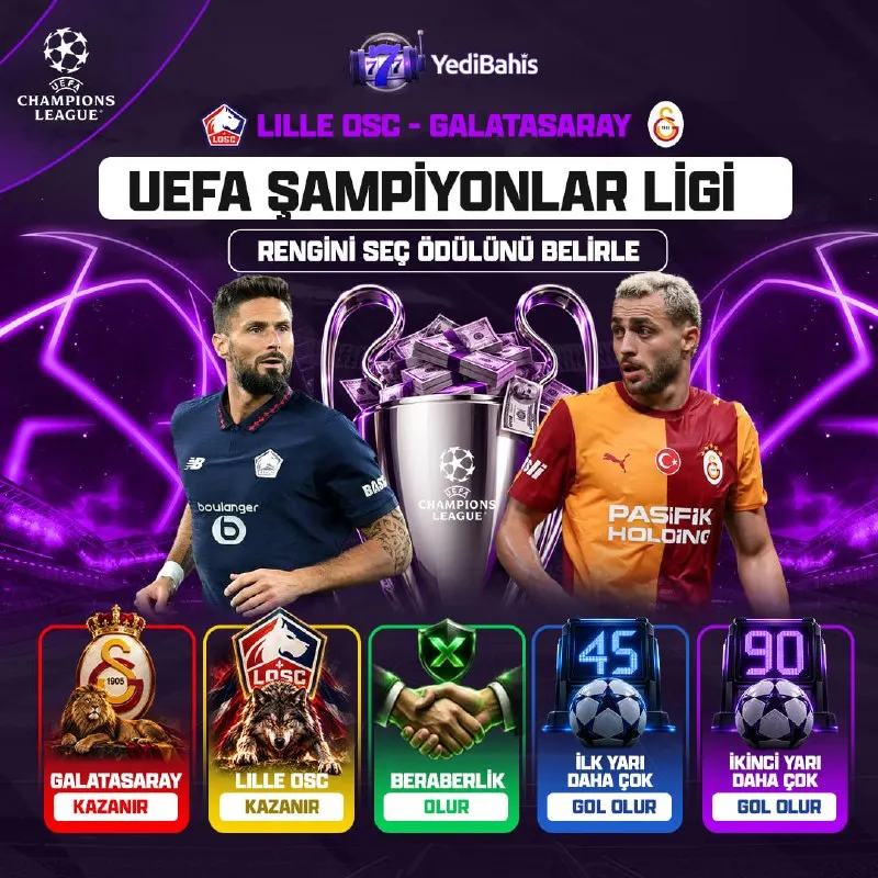 Yedibahis Telegram: 🎰🎰🎰🎰🎰 SEÇİMİNİ YAP ÖDÜLÜ KAP! 🇹🇷Galatasaray 🆚 Lille OSC 🇫🇷 ➡️Tahmin Yapmak İçin…