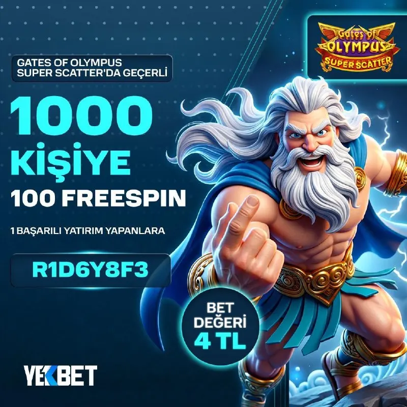 Yekbet Telegram: ⚡️ GATES OF OLYMPUS SUPER SCATTER FREESPIN KODU YEKBET'TE SENİ BEKLİYOR! ⚡️ İlk…