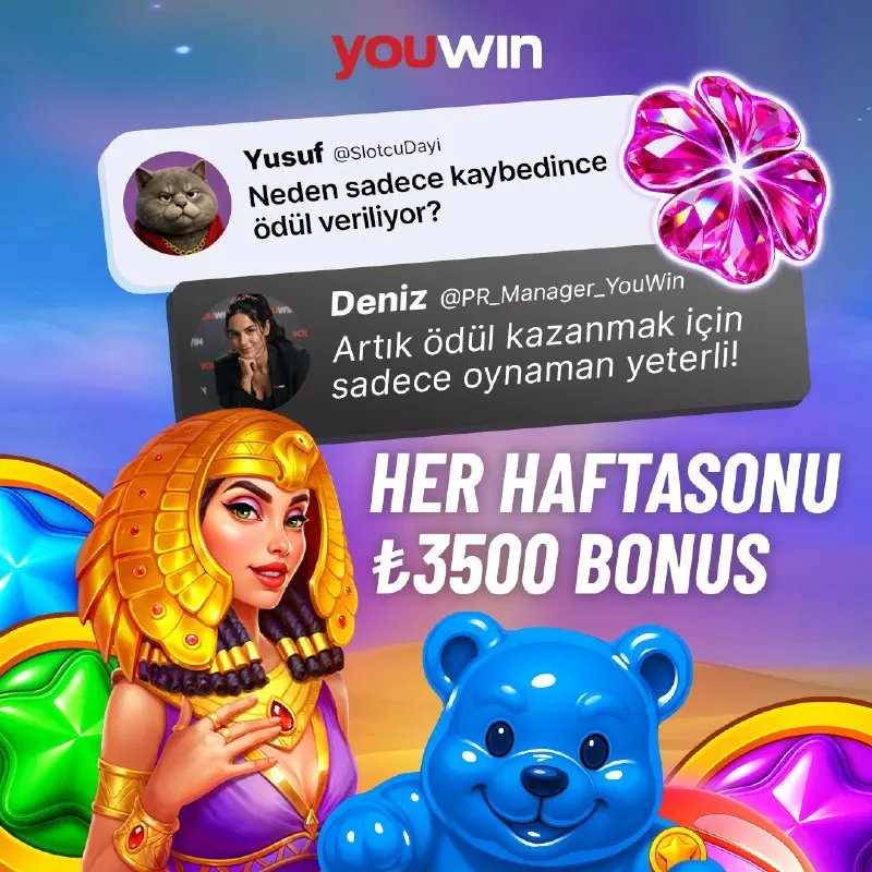 Youwin Telegram: 🎰 Şansını değil, çevrimini konuştur! Cuma’dan Pazar’a jackpot vurmuşsun, şansın…