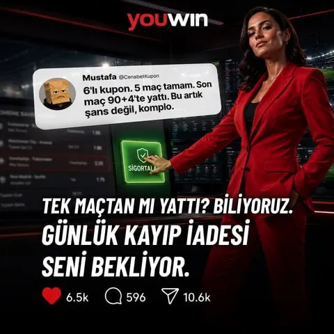 Youwin Telegram: 🛡 Kombine Bahis Sigortası ile kuponunu güvenceye al! ⚽️ Maç öncesi futbol…