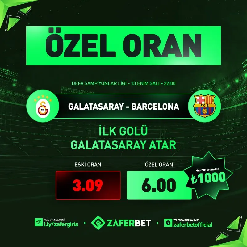 Zaferbet Telegram: 💚 ZAFERBET ÖZEL ORAN ! 🟢 Hemen Tıkla Oyna ! ⚡️ İlk yatırımınız ile özel…
