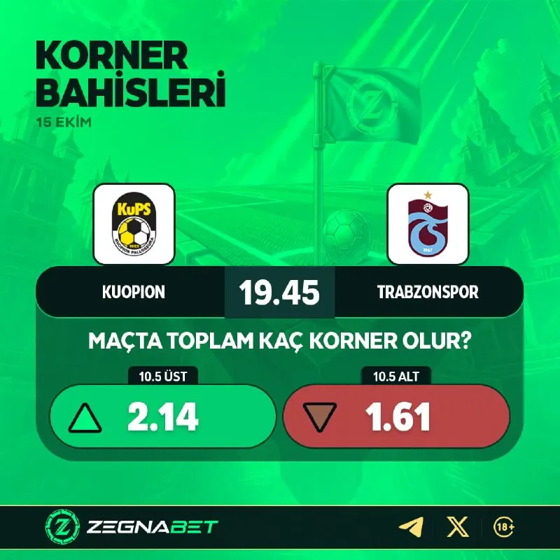 Zegnabet Telegram: TRABZON'UN MAÇINDA 1️⃣1️⃣ KORNER OLUR MU? Konferans Ligi randevusunda kaç 🚩…