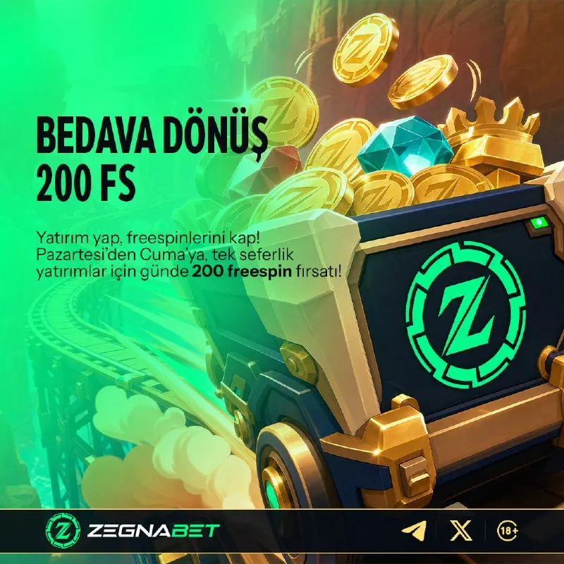 Zegnabet Telegram: 🎰 ZEGNABET'TEN HER GÜN 200 FREESPIN! Pazartesiden cumaya, tek seferde minimum…