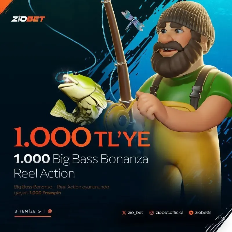 Ziobet Telegram: 🍭Saat 22.00-06.00 arasında geçerli 1000 e 1000 Bıg Bass Bonanza-Real Actıon…